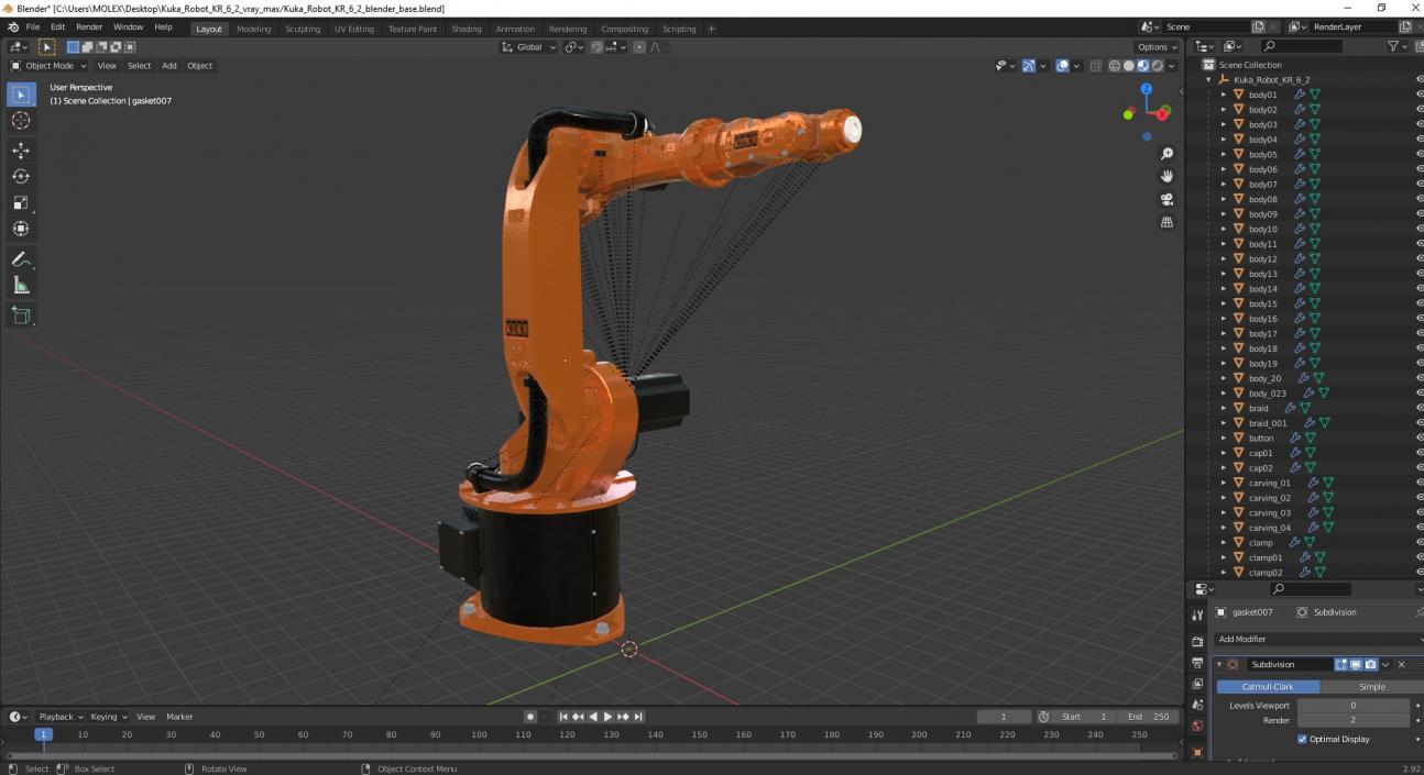 3D Low Payload Robot Arm Kuka KR 6 2 model