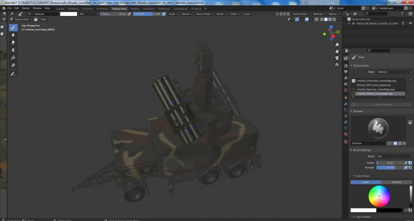 3D model Antiaircraft Missile Launcher on Alert 2