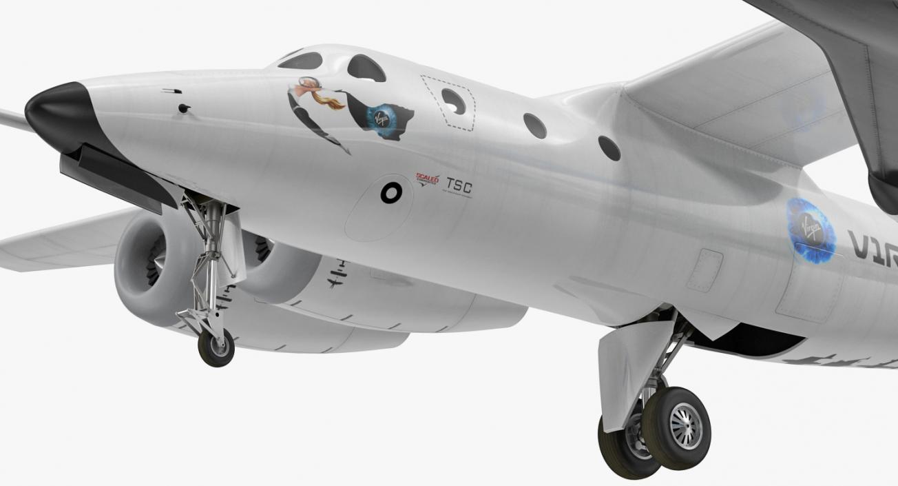 3D model Virgin Galactic SpaceShipTwo Rigged