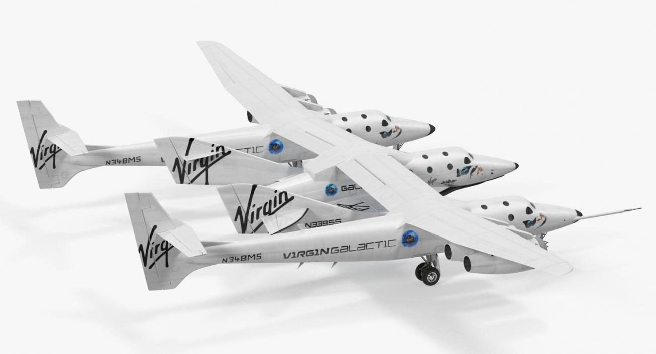 3D model Virgin Galactic SpaceShipTwo Rigged