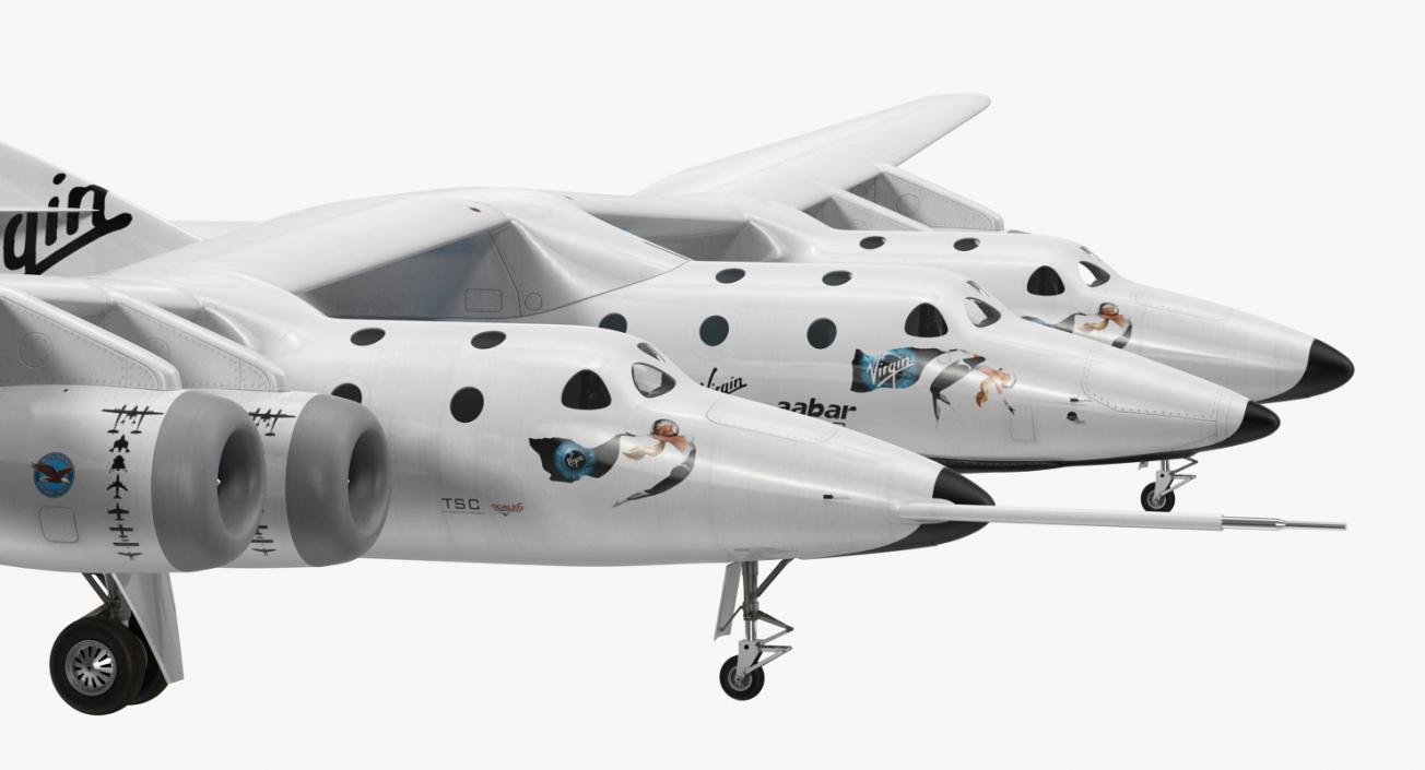 3D model Virgin Galactic SpaceShipTwo Rigged