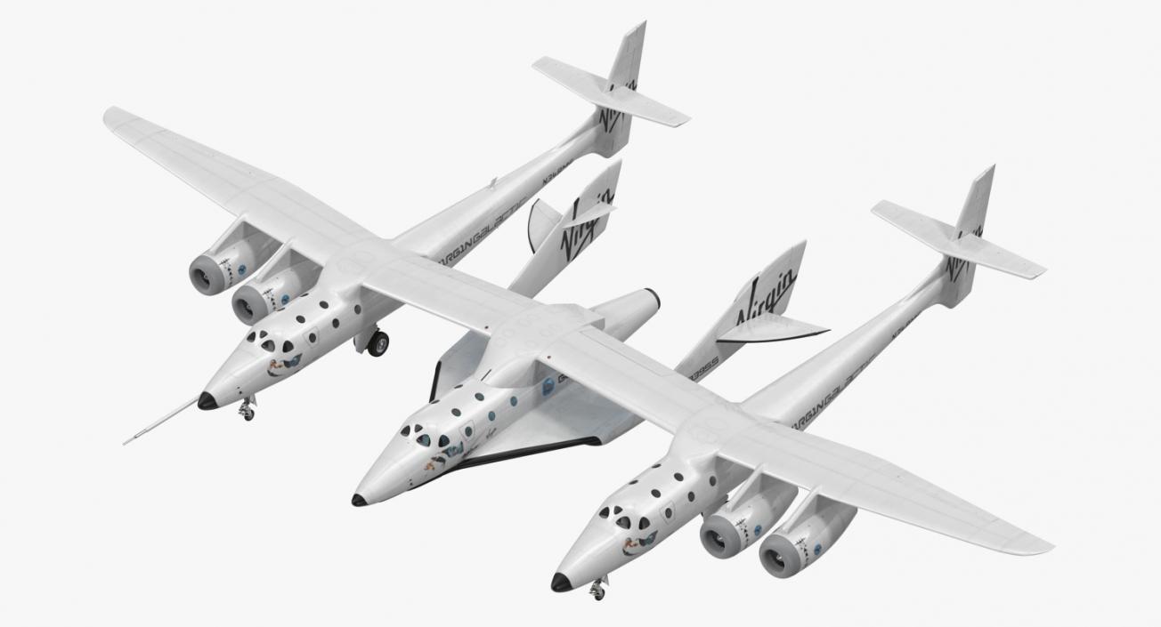 3D model Virgin Galactic SpaceShipTwo Rigged