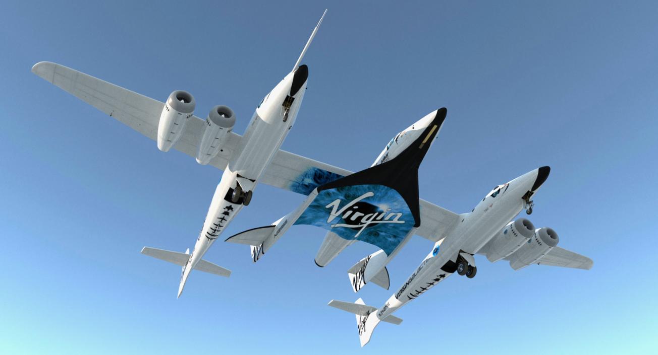 3D model Virgin Galactic SpaceShipTwo Rigged