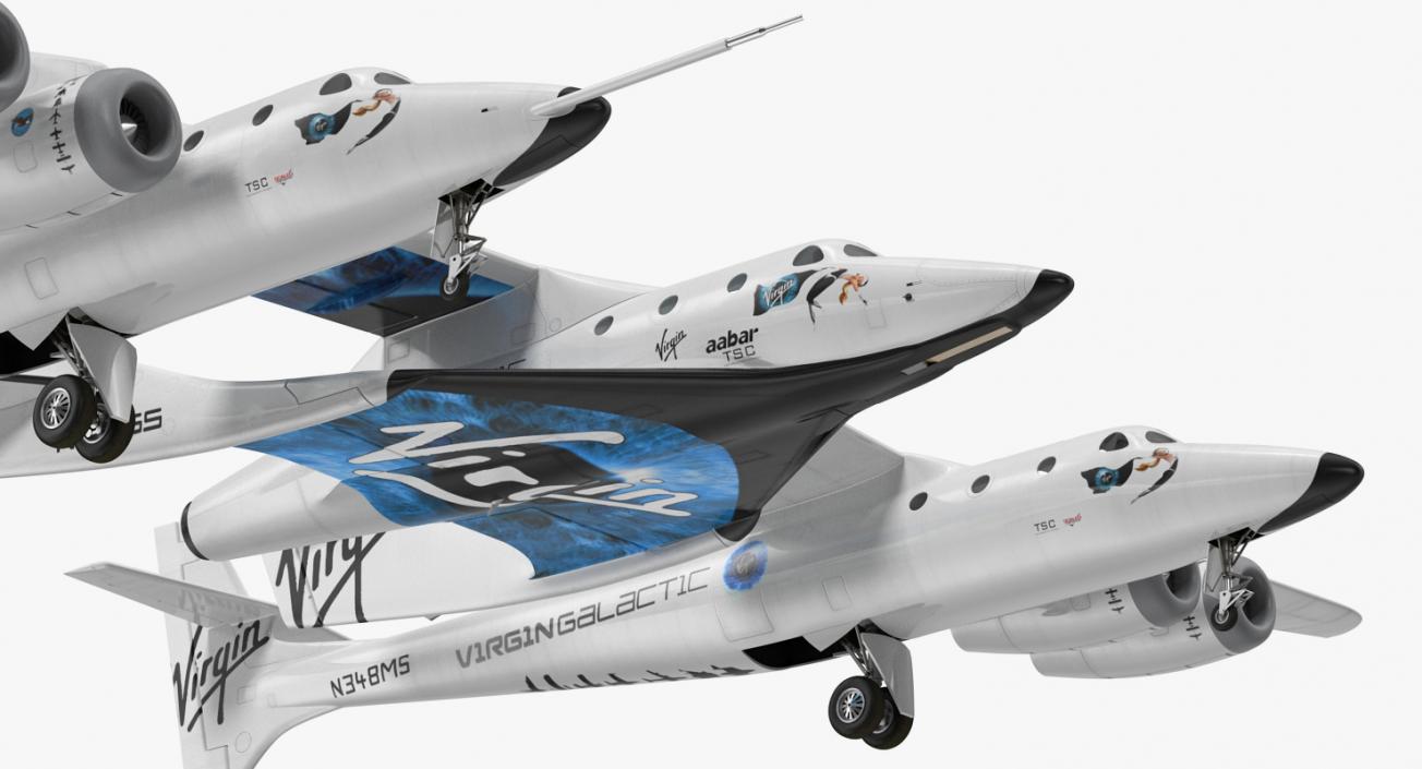 3D model Virgin Galactic SpaceShipTwo Rigged