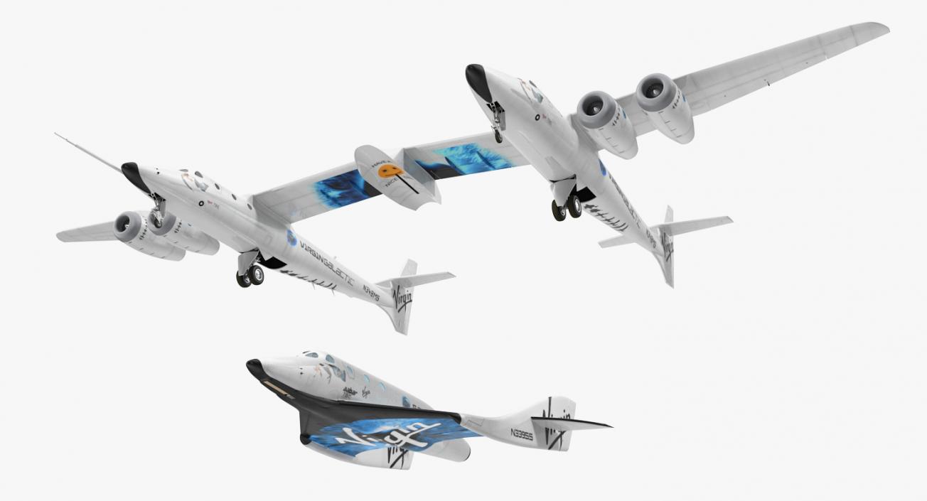 3D model Virgin Galactic SpaceShipTwo Rigged