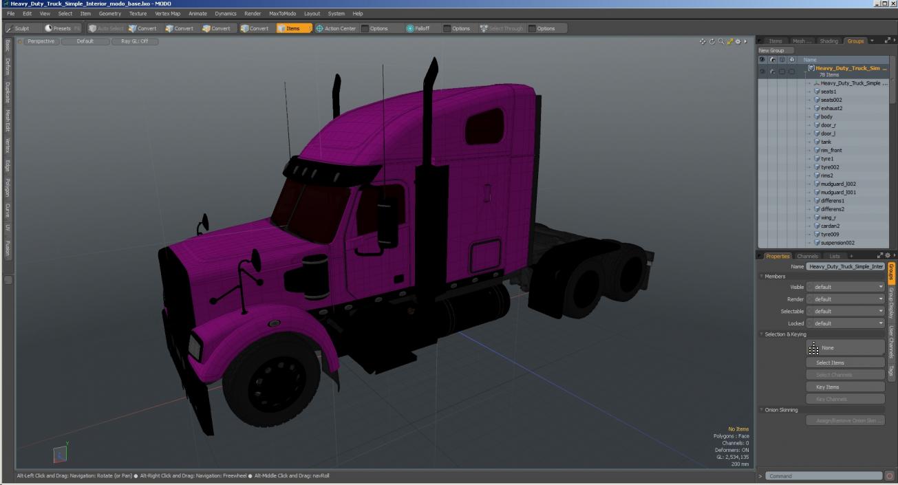 Heavy Duty Truck Simple Interior 3D