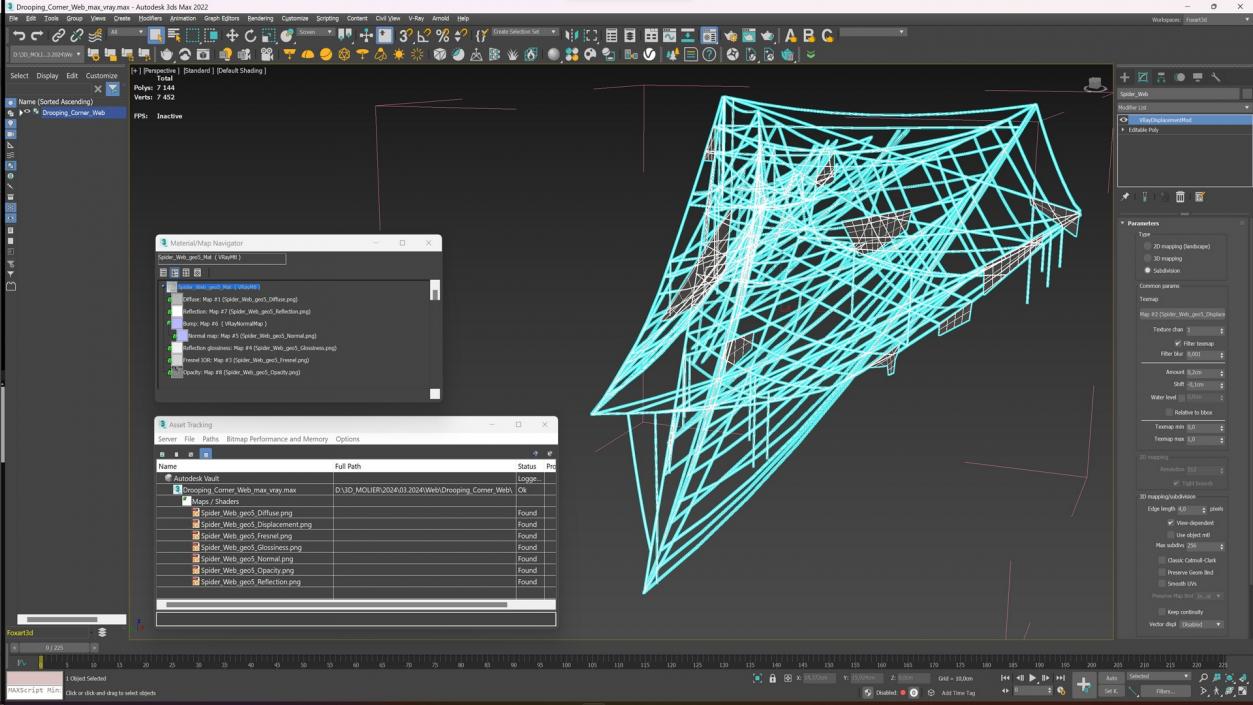 Drooping Corner Web 3D model