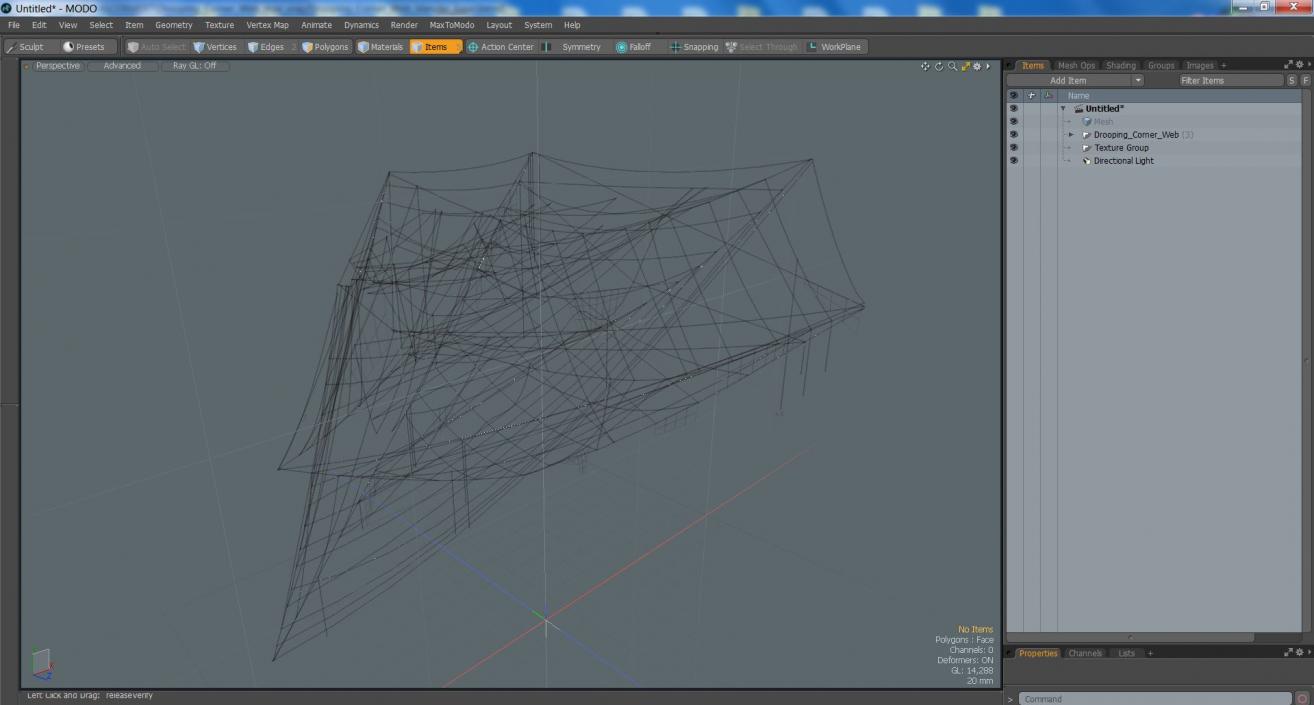 Drooping Corner Web 3D model