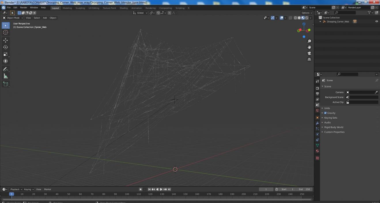 Drooping Corner Web 3D model