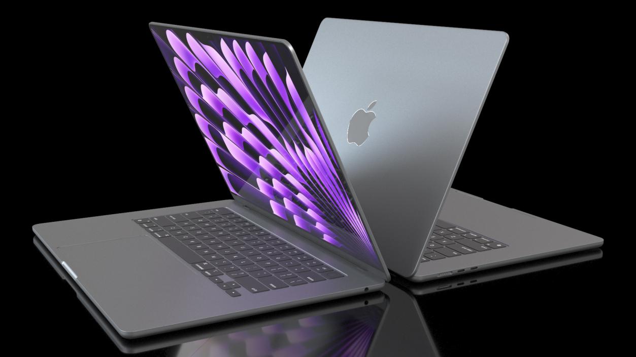 3D Apple Laptop MacBook Air 15 Space Gray model