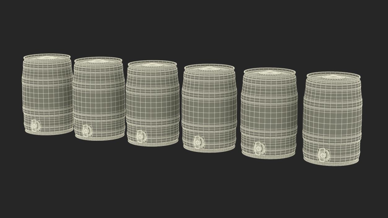 Customizable Beverage Keg Set 3D model