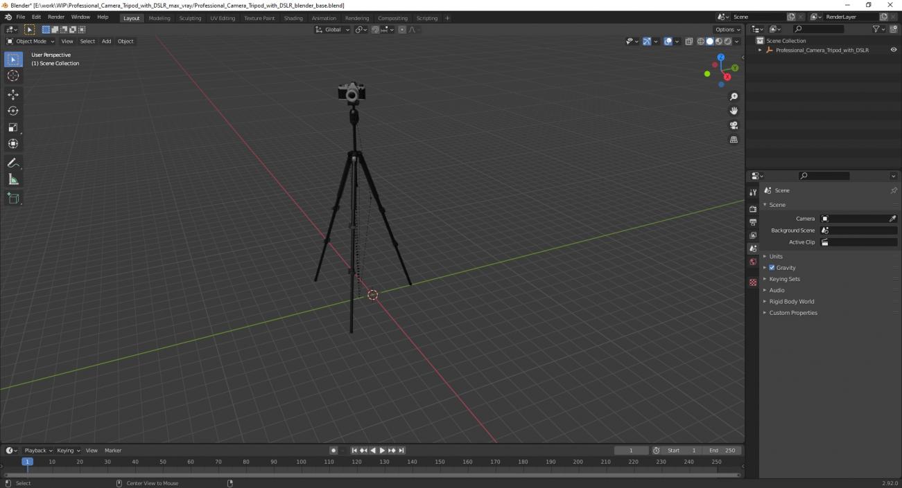 3D Professional Camera Tripod with DSLR