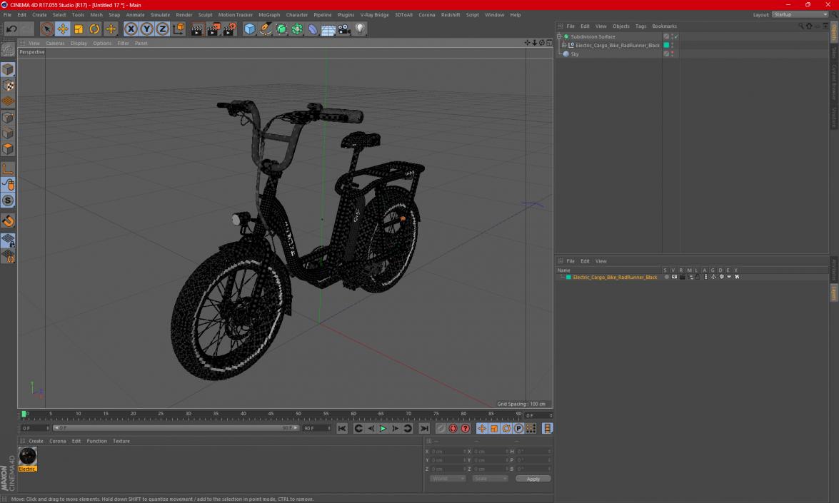 3D model Electric Cargo Bike RadRunner Black