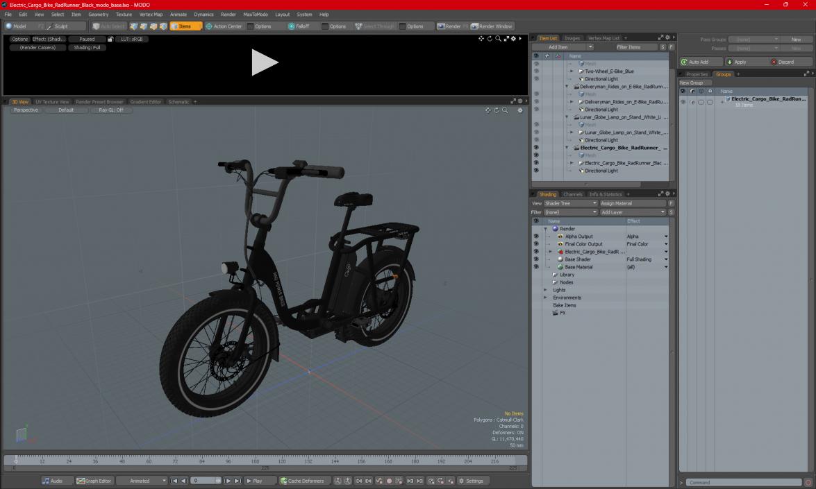 3D model Electric Cargo Bike RadRunner Black