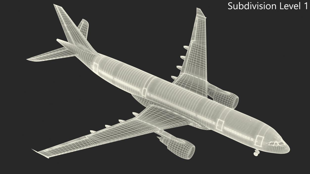 3D Airbus A330-200 Northwest Airlines Rigged