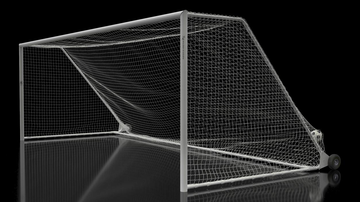 Animated Soccer Ball Hits the Goal Net Slowmotion 3D model