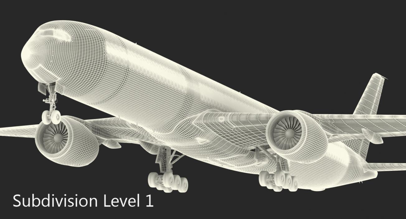 3D Airbus A350-1000 Generic Rigged