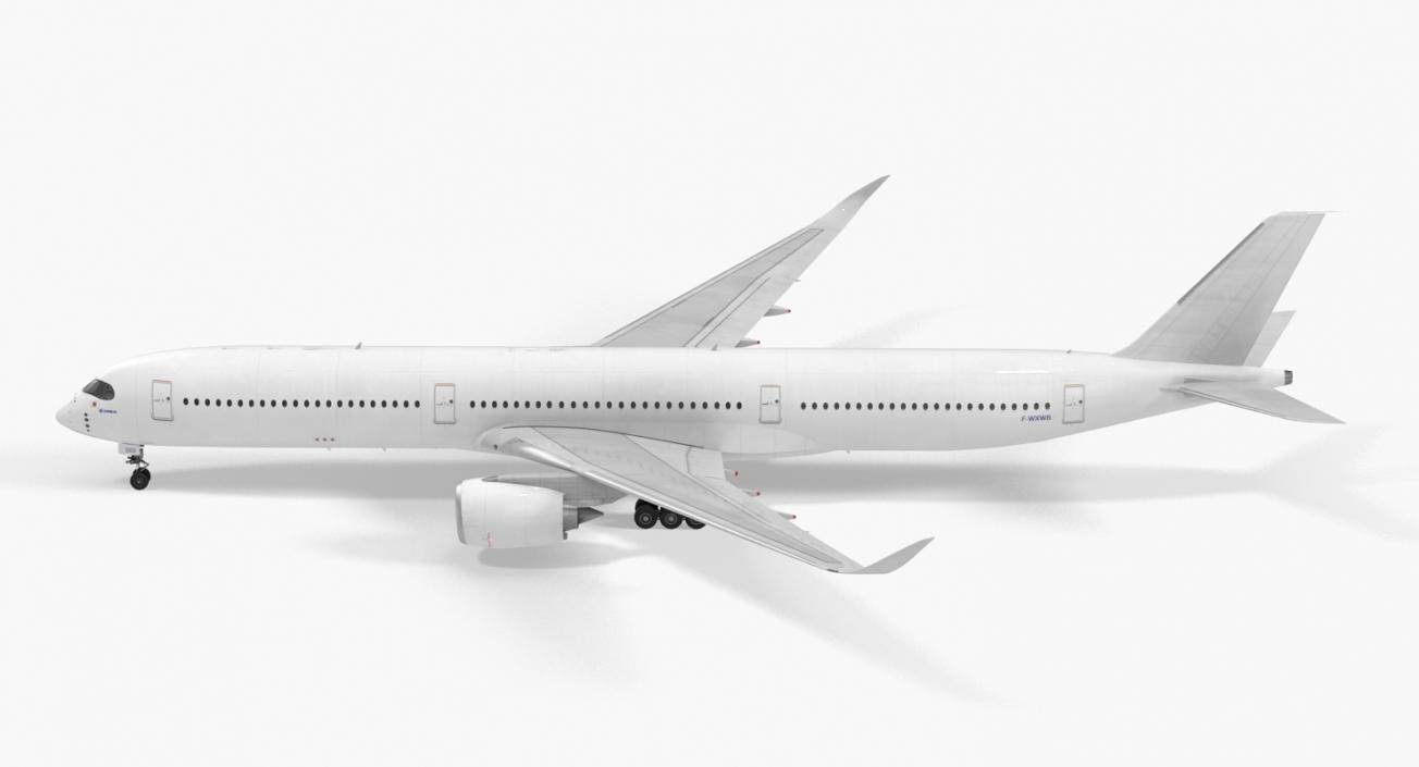 3D Airbus A350-1000 Generic Rigged