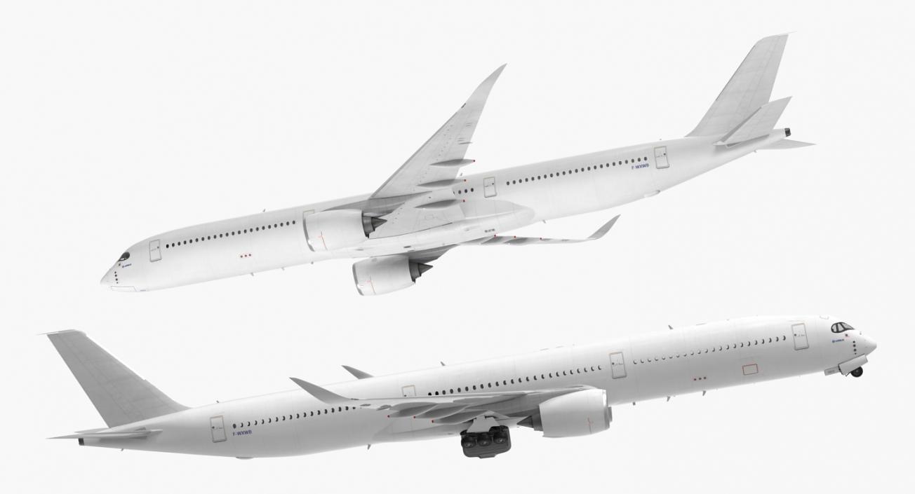 3D Airbus A350-1000 Generic Rigged