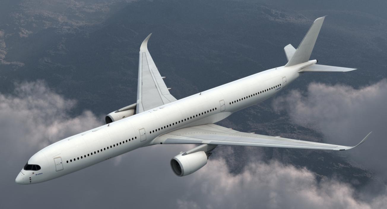 3D Airbus A350-1000 Generic Rigged