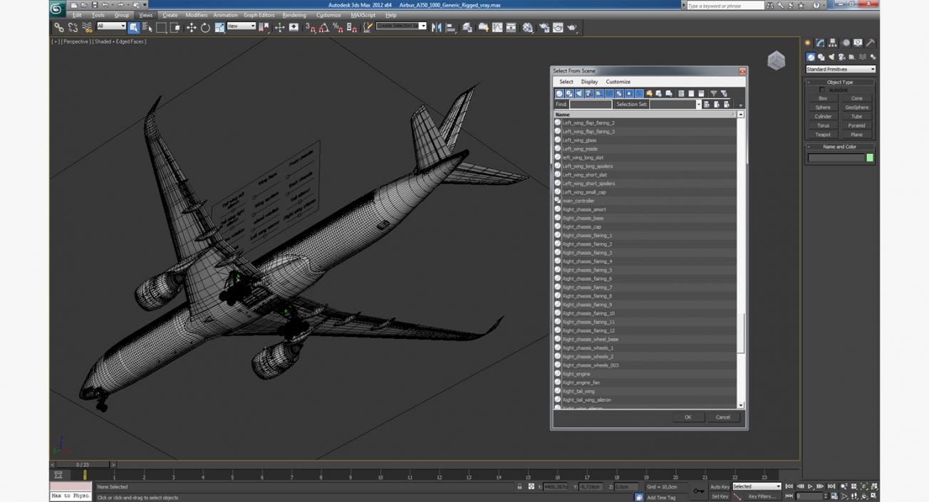 3D Airbus A350-1000 Generic Rigged