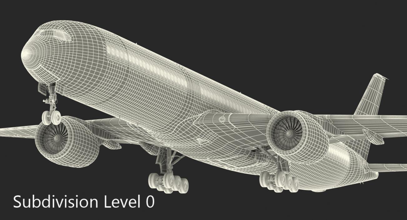 3D Airbus A350-1000 Generic Rigged