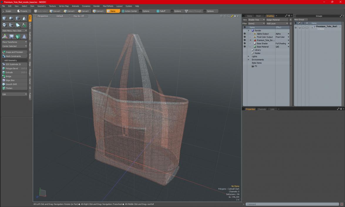 3D Premium Tote Red