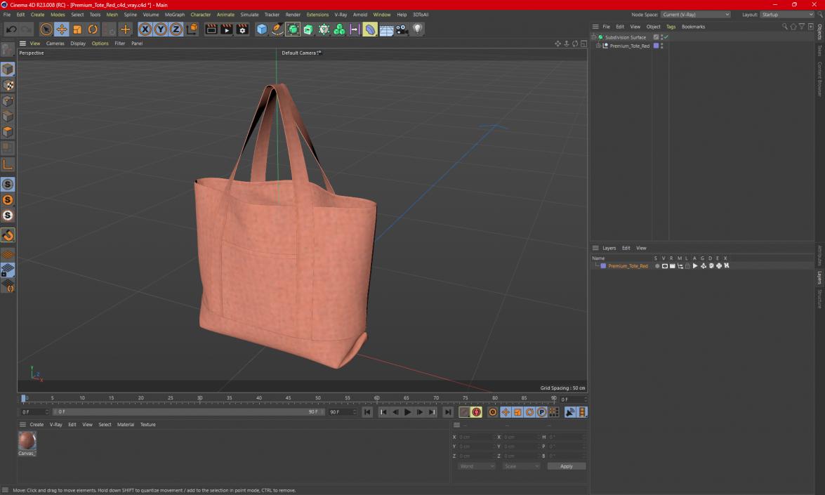 3D Premium Tote Red