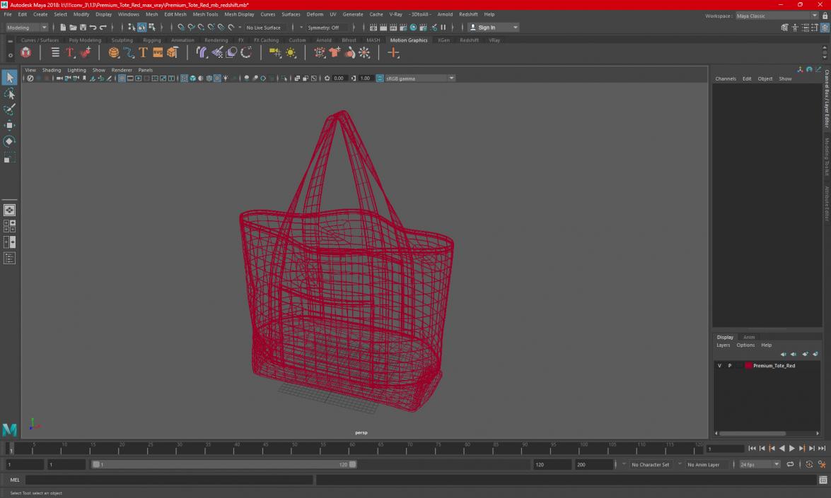 3D Premium Tote Red