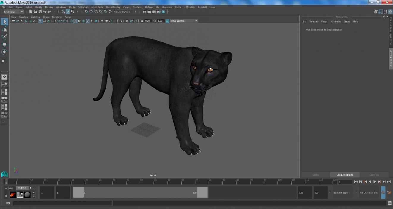 3D Black Panther Stand Pose 2