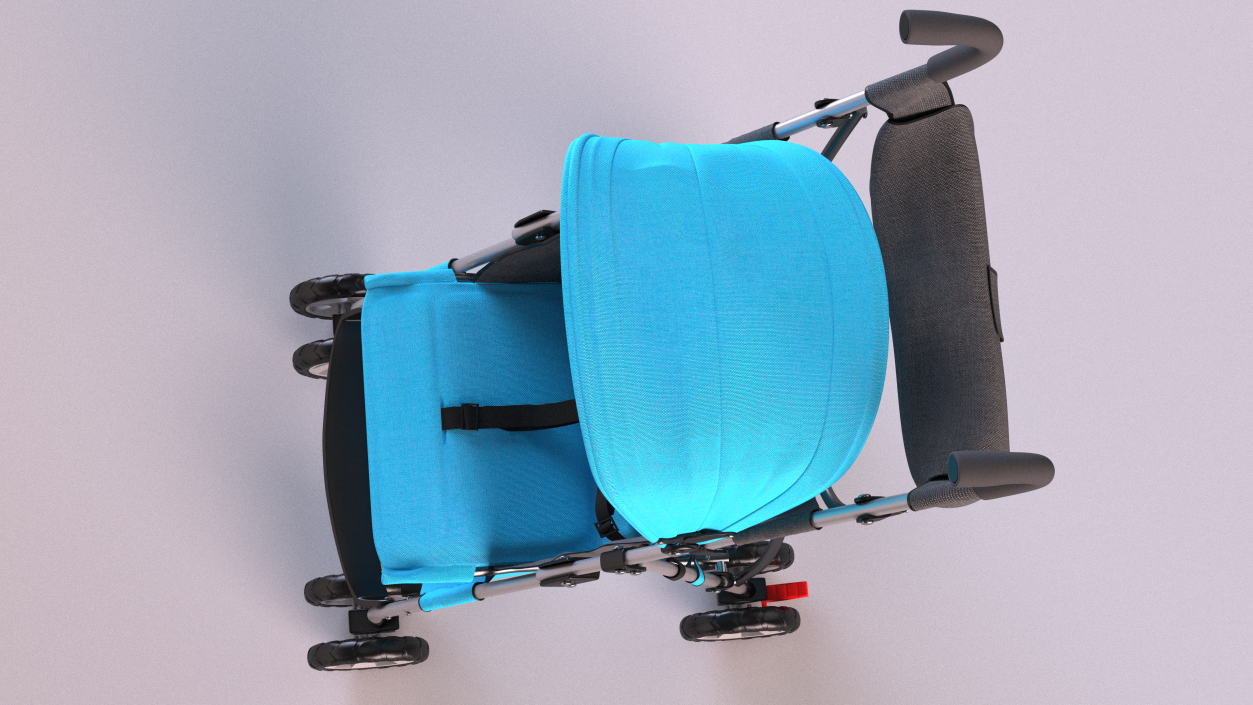 3D Baby Portable Stroller Light Blue model