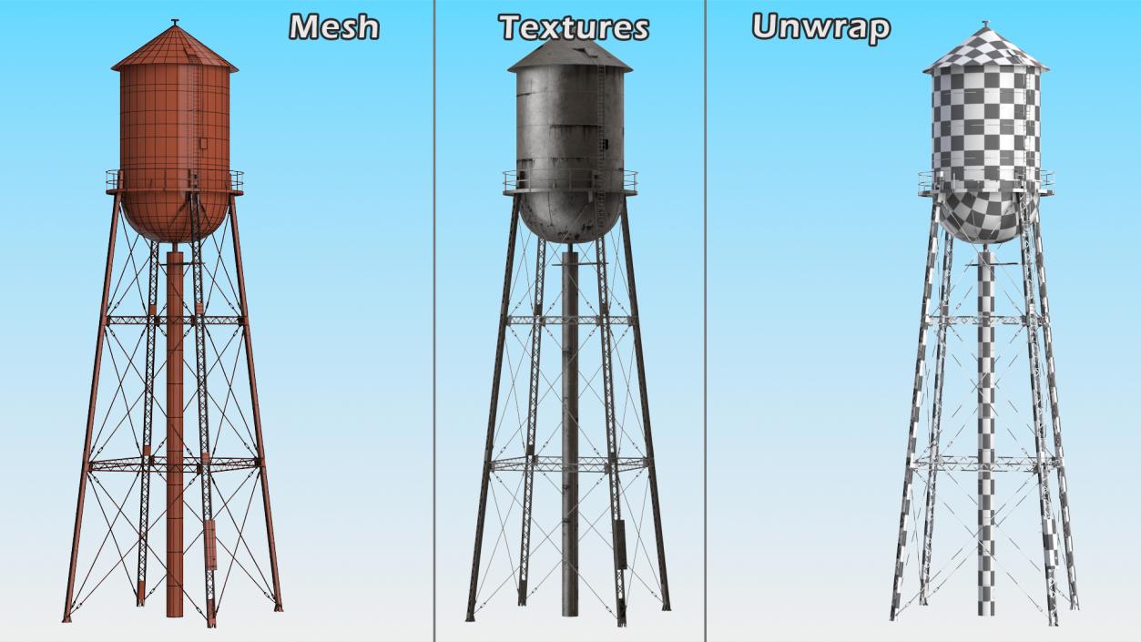 Rusty Water Tower 3D