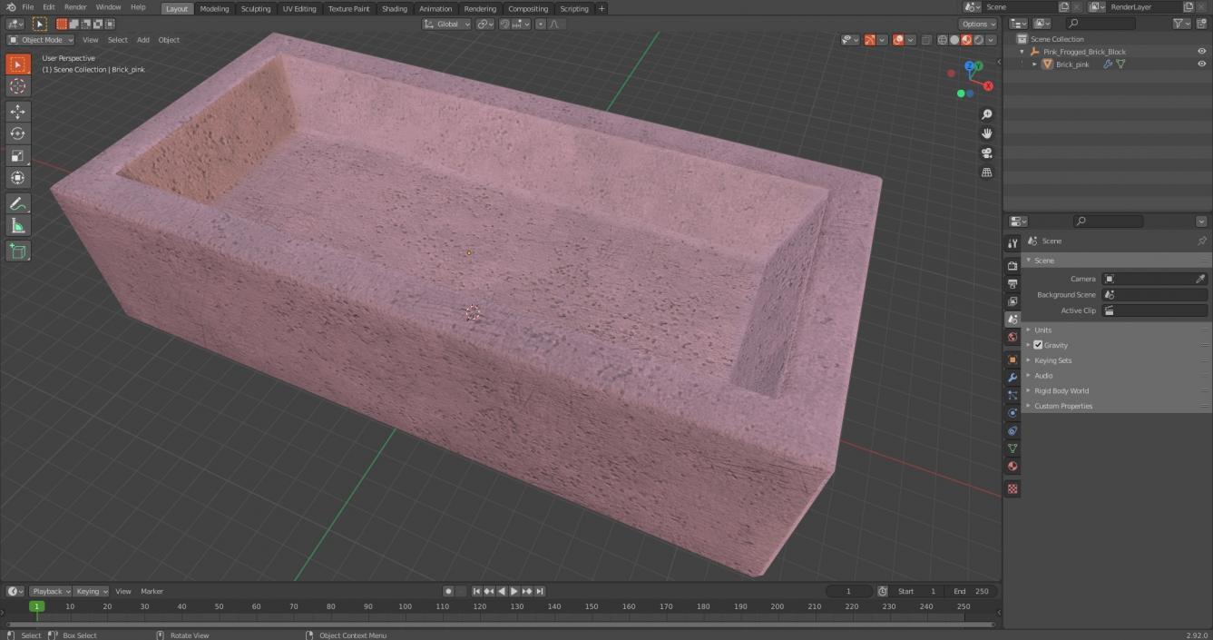 Pink Frogged Brick Block 3D model