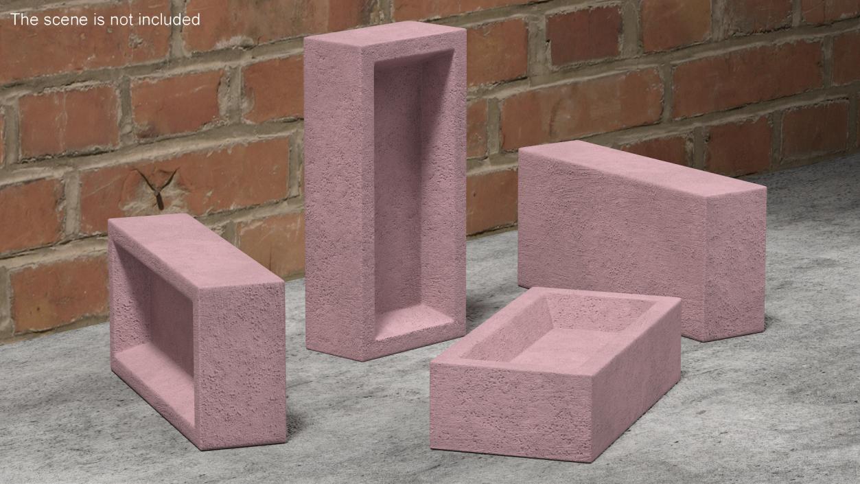 Pink Frogged Brick Block 3D model