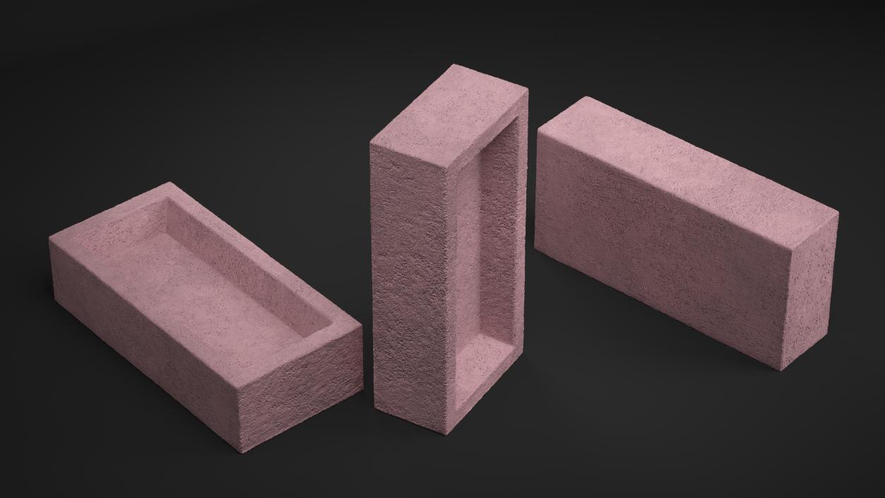 Pink Frogged Brick Block 3D model