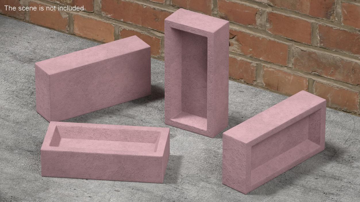 Pink Frogged Brick Block 3D model