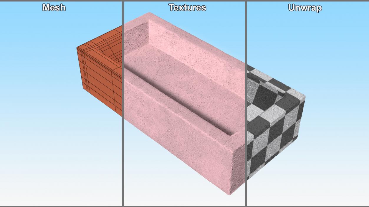 Pink Frogged Brick Block 3D model