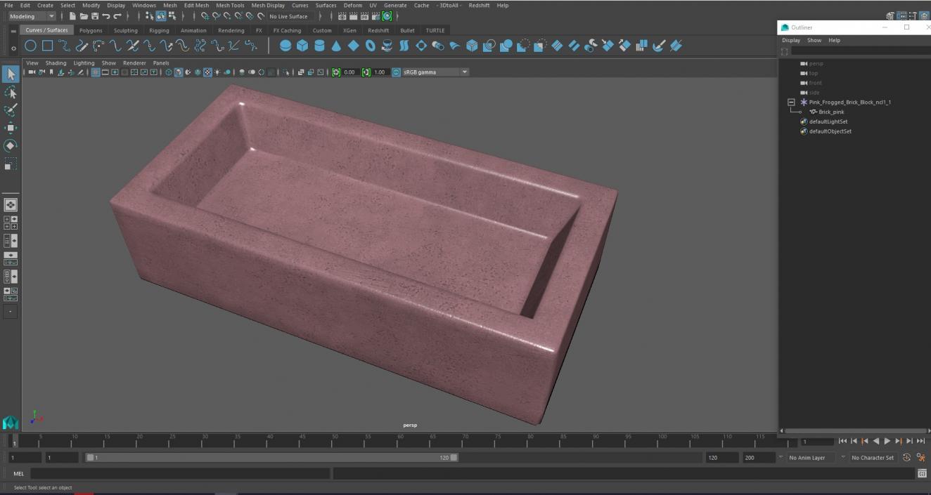 Pink Frogged Brick Block 3D model