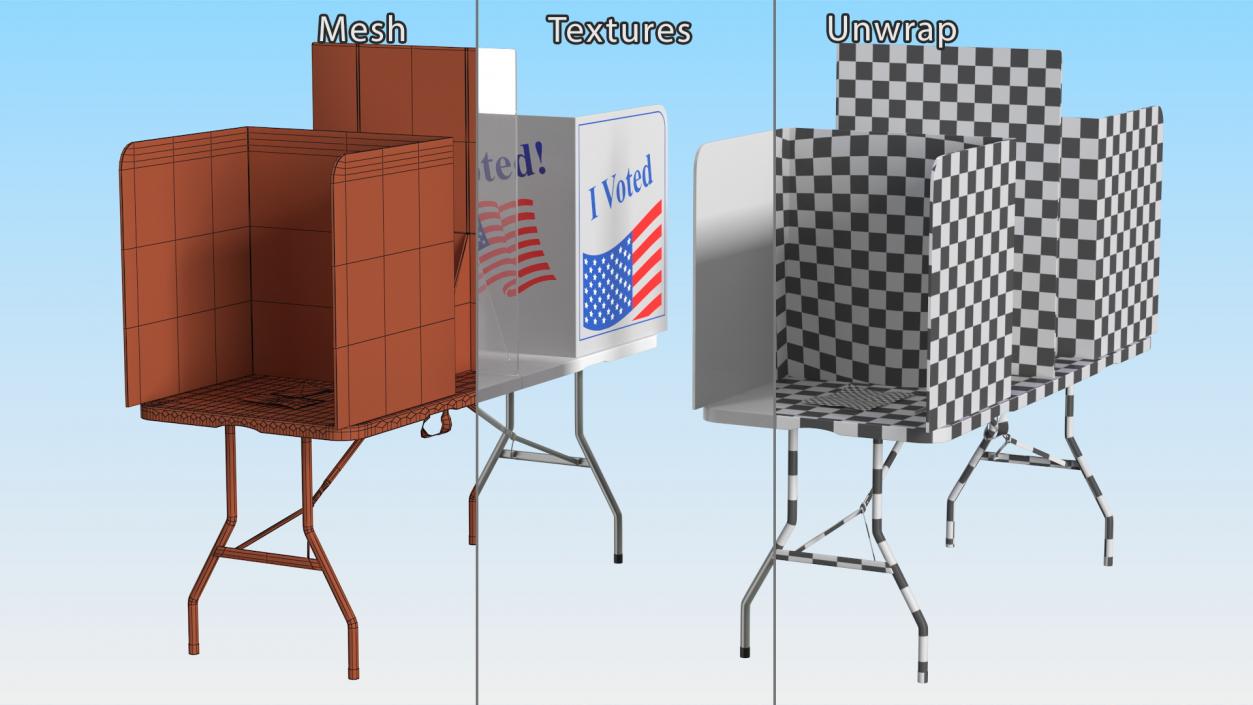 3D model Voting Table with Form and Pen