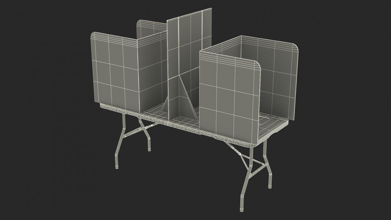 3D model Voting Table with Form and Pen