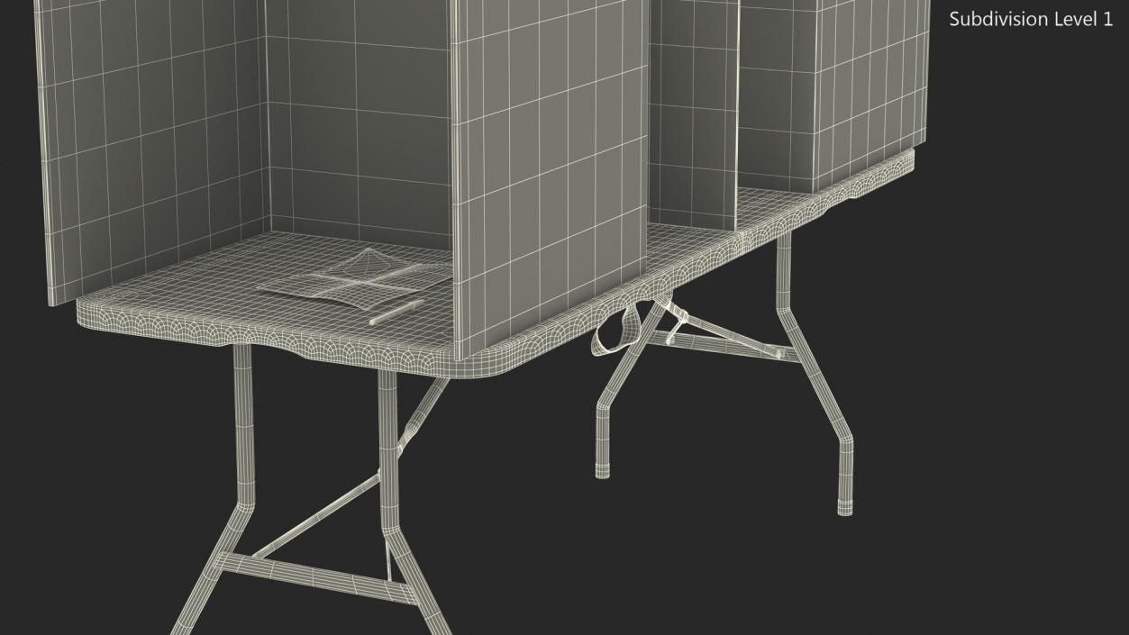 3D model Voting Table with Form and Pen