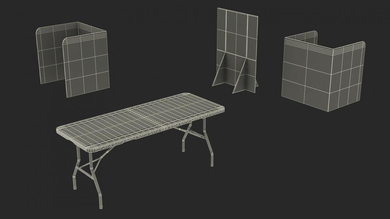 3D model Voting Table with Form and Pen