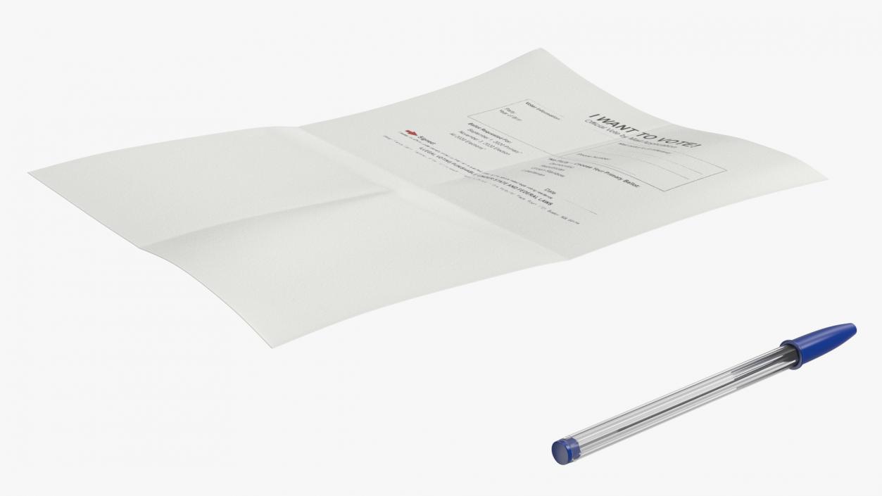 3D model Voting Table with Form and Pen