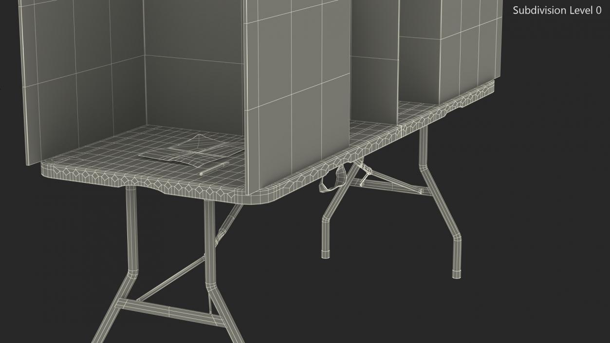 3D model Voting Table with Form and Pen