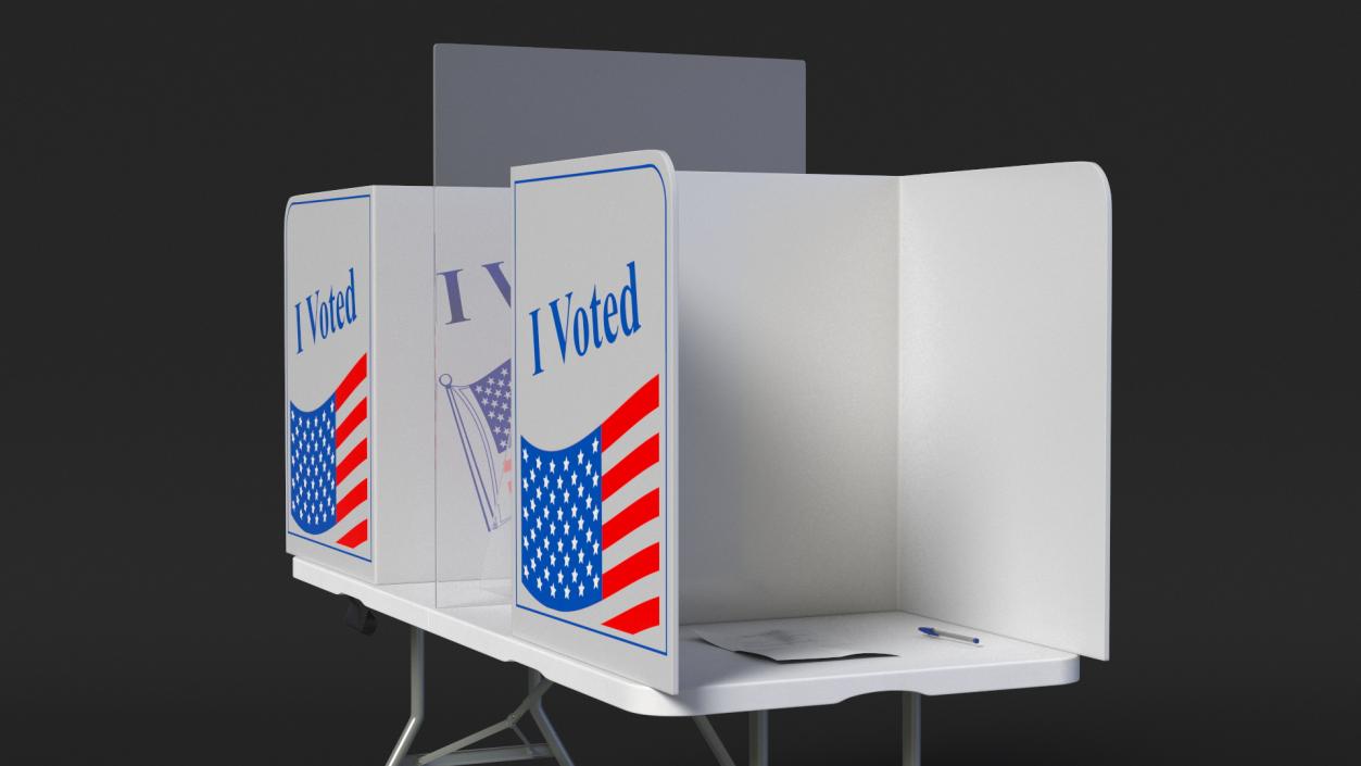 3D model Voting Table with Form and Pen