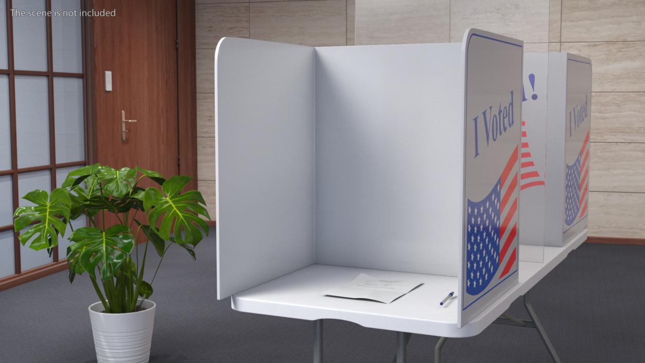 3D model Voting Table with Form and Pen