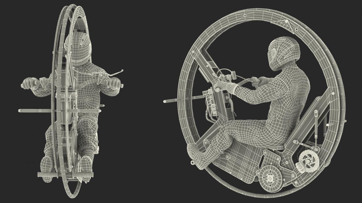 3D Monowheel Motorcycle With Rider