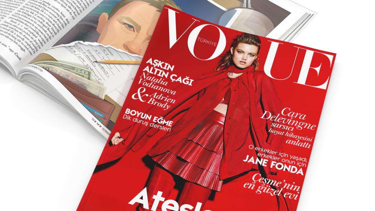 3D model Vogue and New Yorker Magazines