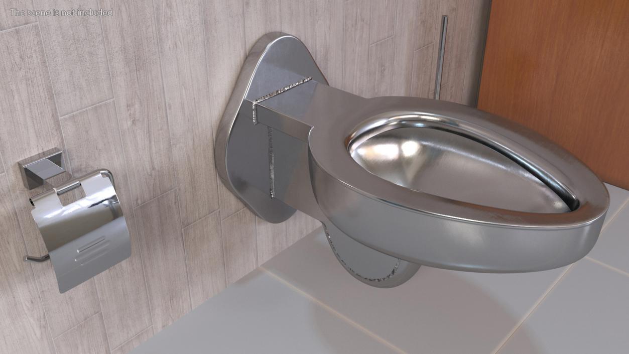 Stainless Steel Toilet Wall Mounted New 3D model