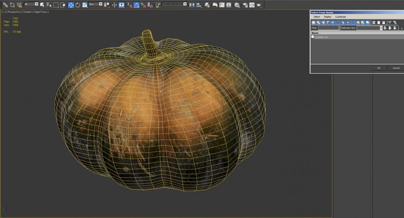 3D Green Pumpkin model